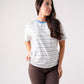 Daisy Stripe T-Shirt In Blue Mix