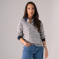 Daisy Stripe Top In Grey Mix