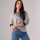 Daisy Stripe Top In Grey Mix