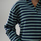 Daisy Stripe Top In Navy Mix
