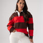 Daisy Rugby Top In Brown & Red