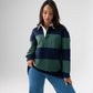 Daisy Rugby Top In Navy & Green
