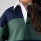 Daisy Rugby Top In Navy & Green