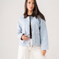 Daisy Contrast Collar Jacket In Blue
