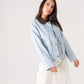 Daisy Contrast Collar Jacket In Blue