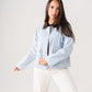 Daisy Contrast Collar Jacket In Blue
