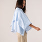Ella Cape Style Shirt In Blue