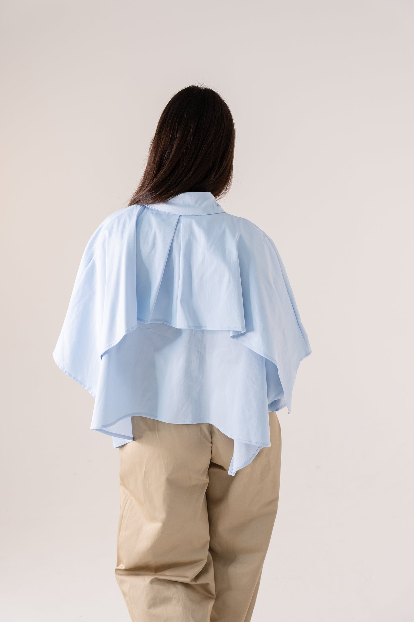 Ella Cape Style Shirt In Blue