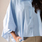 Ella Cape Style Shirt In Blue
