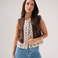 Ella Crochet Edge Waistcoat In Chocolate