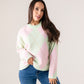 Ella Diamond Knit Jumper In Green Mix