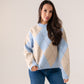 Ella Diamond Knit Jumper In Sky Blue Mix