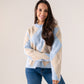 Ella Diamond Knit Jumper In Sky Blue Mix