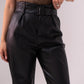 Ella Faux Leather Trousers In Black
