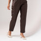 Ella Faux Leather Trousers In Chocolate