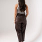 Ella Faux Leather Trousers In Chocolate