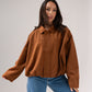 Ella Faux Suede Bomber Jacket In Camel