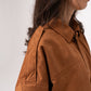 Ella Faux Suede Bomber Jacket In Camel