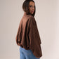 Ella Faux Suede Bomber Jacket In Chocolate
