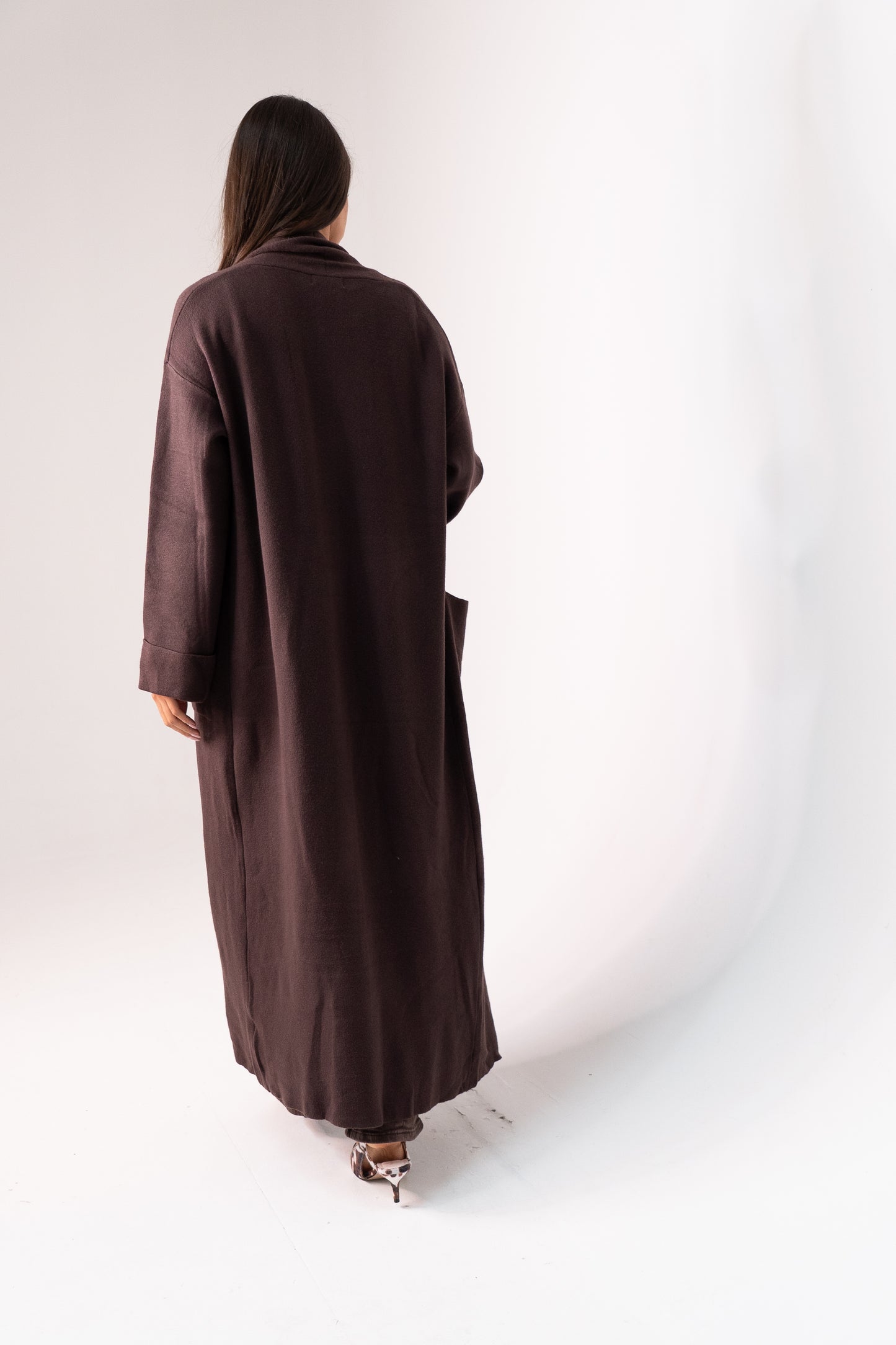 Ella Longline Cardigan In Chocolate