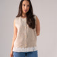 Ella Pleat Trim Waistcoat In Beige
