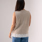 Ella Pleat Trim Waistcoat In Beige