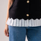 Ella Pleat Trim Waistcoat In Black