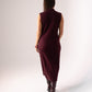 Ella Sleeveless Knit Dress In Wine