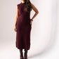 Ella Sleeveless Knit Dress In Wine