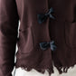 Elsa Bow Front Cardigan In Chocolate