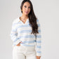 Ella Stripe Knit Jumper In Blue Mix