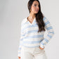 Ella Stripe Knit Jumper In Blue Mix