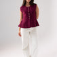Ella Knit Waistcoat In Bordeaux