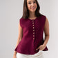 Ella Knit Waistcoat In Bordeaux