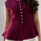 Ella Knit Waistcoat In Bordeaux