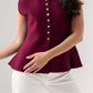 Ella Knit Waistcoat In Bordeaux