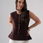 Ella Knit Waistcoat In Coffee