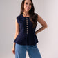 Ella Knit Waistcoat In Navy