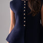 Ella Knit Waistcoat In Navy