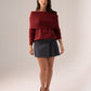 Elsa Bardot Jumper In Bordeaux
