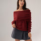 Elsa Bardot Jumper In Bordeaux