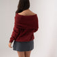 Elsa Bardot Jumper In Bordeaux
