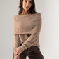 Elsa Bardot Jumper In Camel