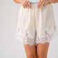 Elsa Lace Trim Shorts In Cream