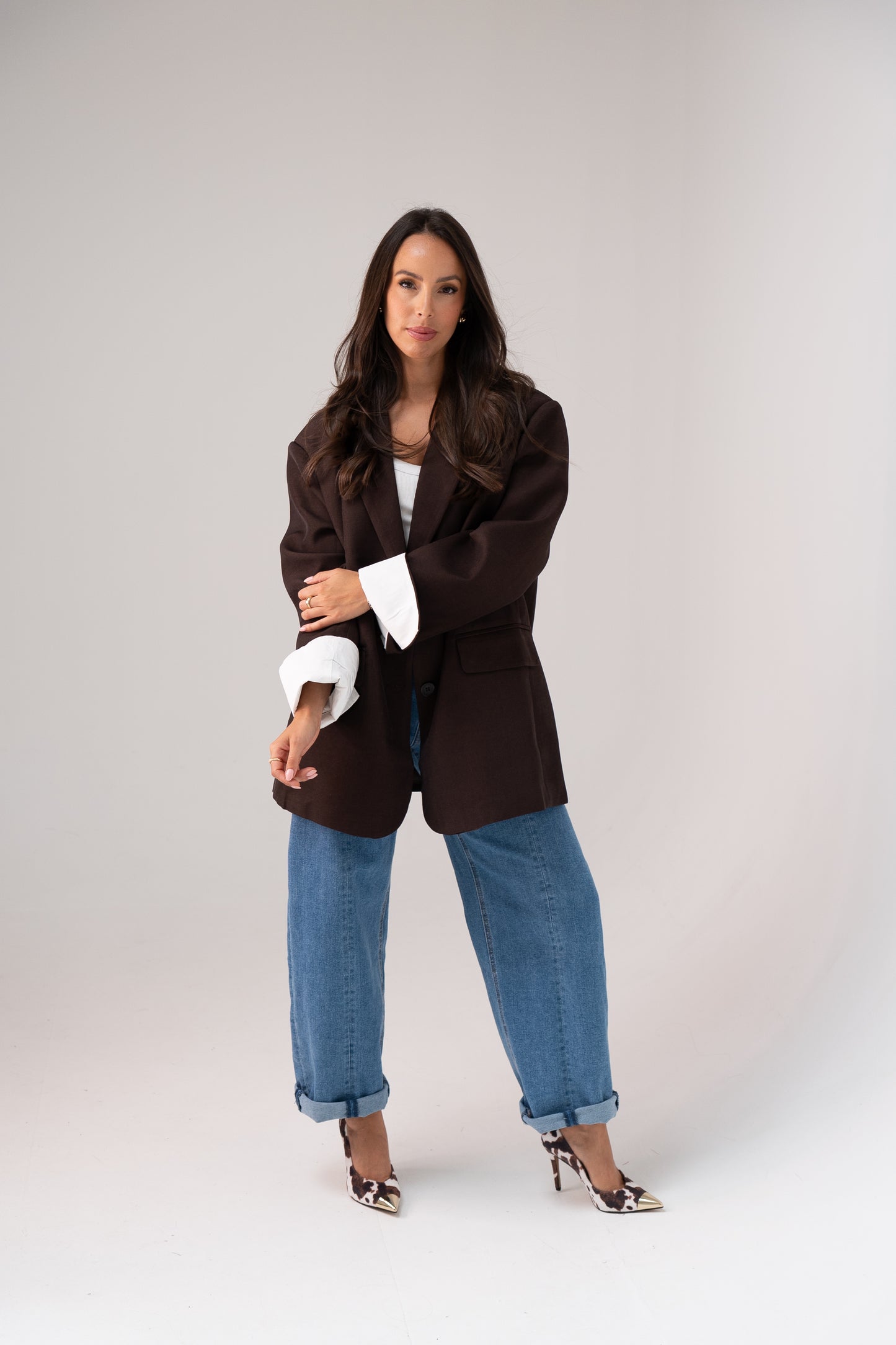 Elsa Oversize Blazer In Chocolate