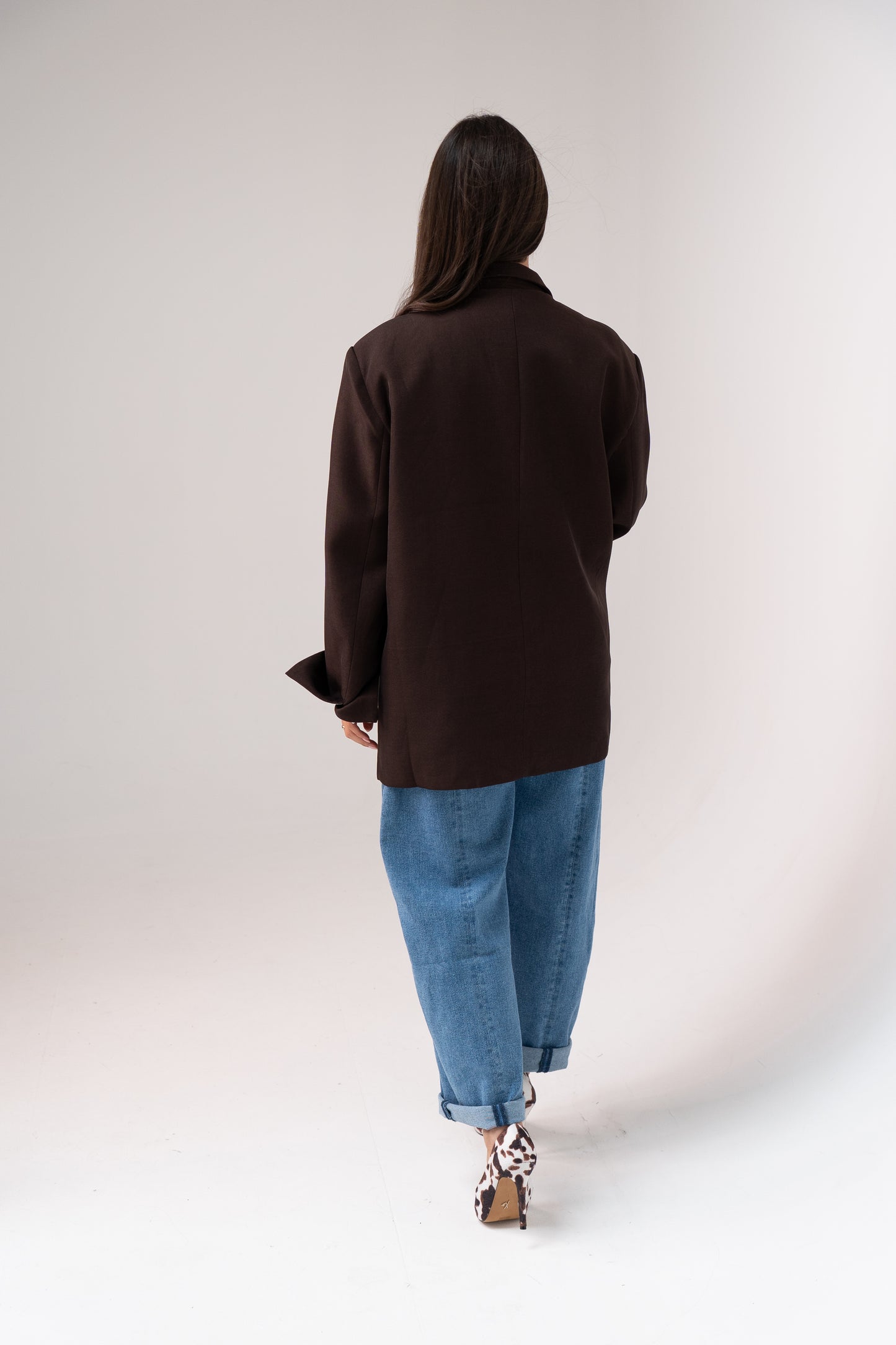 Elsa Oversize Blazer In Chocolate