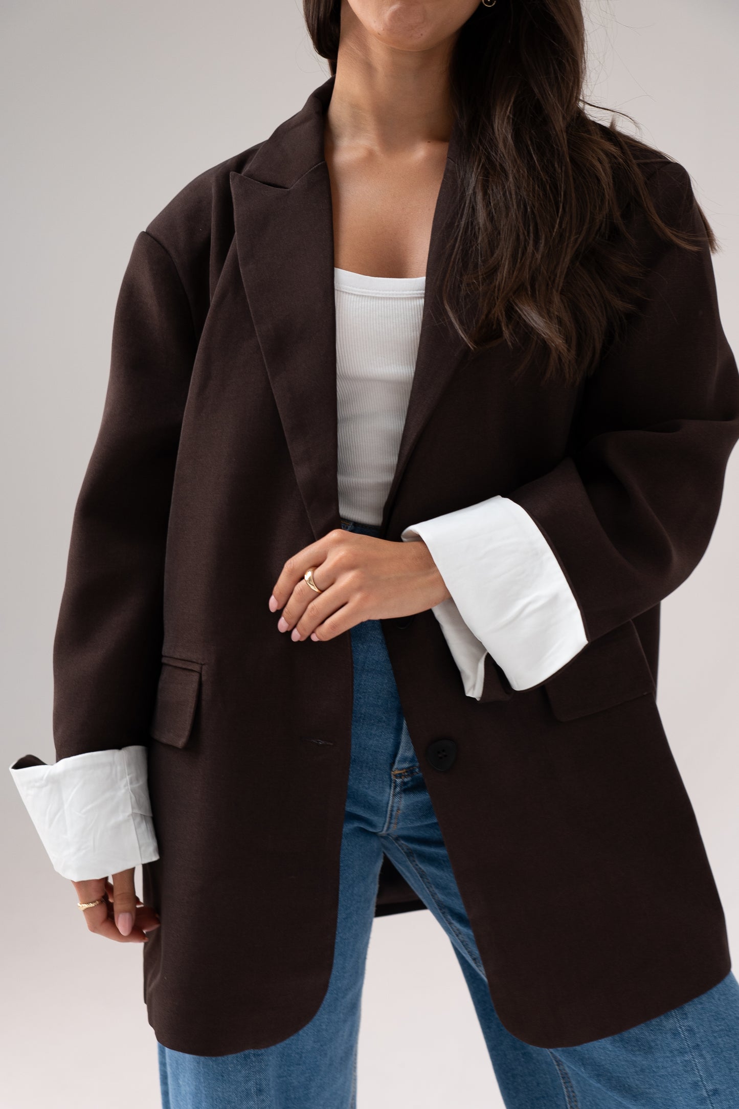 Elsa Oversize Blazer In Chocolate