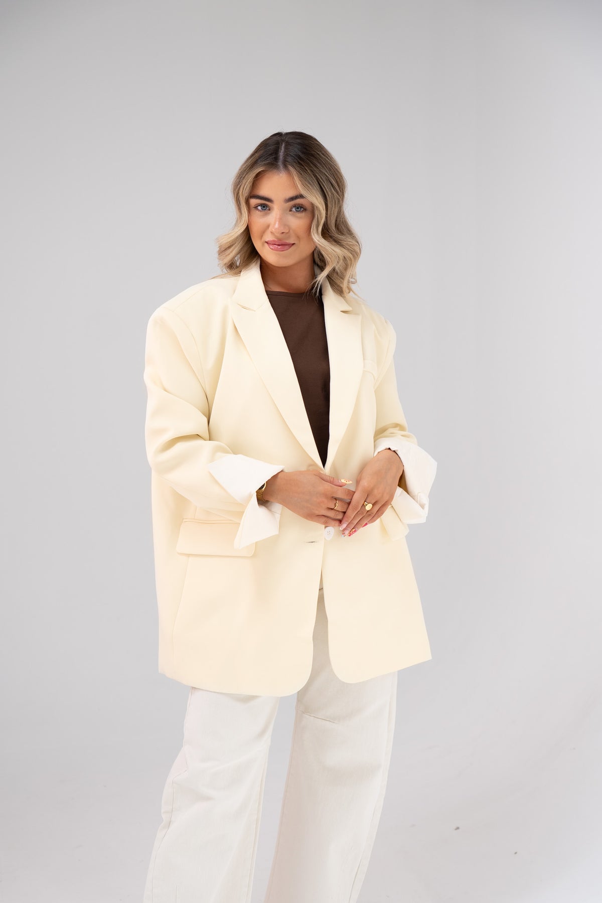 Elsa Oversize Blazer In Lemon