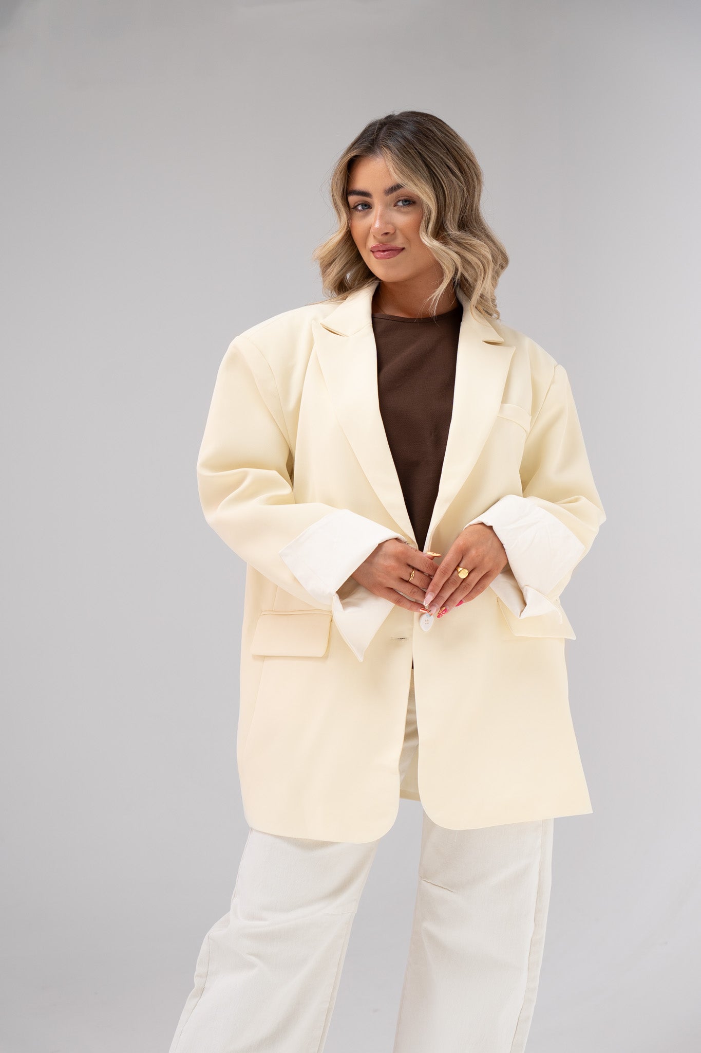 Elsa Oversize Blazer In Lemon