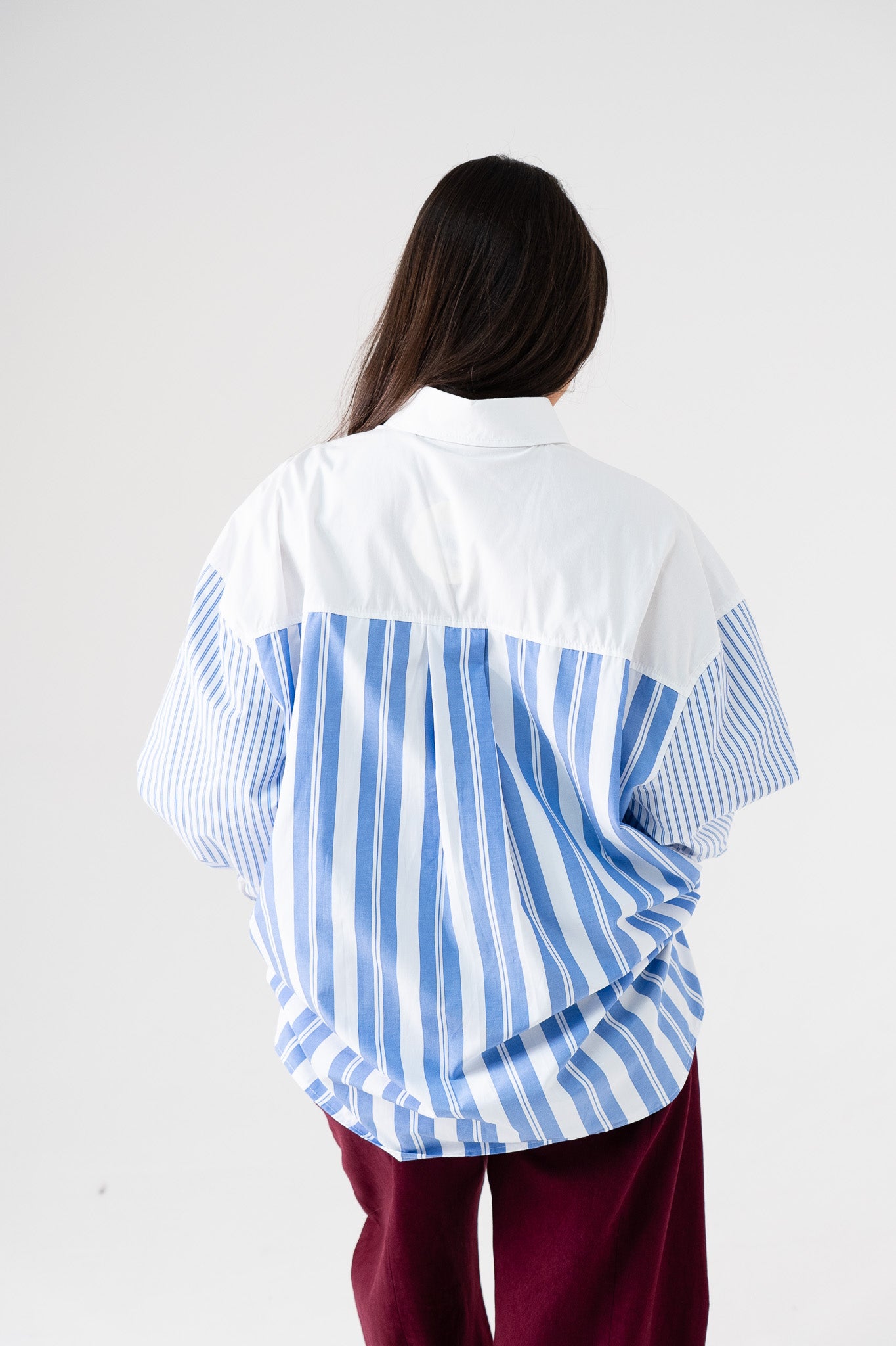Elsa Oversized Stripe Shirt In Blue